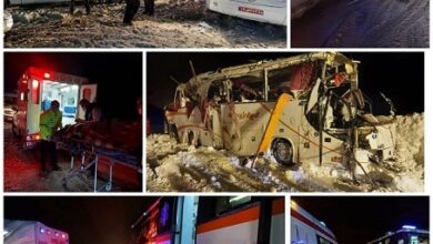 جزئیات آخرین اخبار از حادثه واژگونی اتوبوس فوتسالیست ها در جاده کرج چالوس